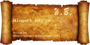 Wingert Bánk névjegykártya